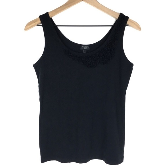 TALBOTS Tank Top Pima Cotton Solid 3D Neckline Stretchy Fitted Petite Size Small - Picture 2 of 8